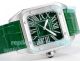 Swiss Replica Cartier Santos Green Face 100th Anniversary Ladies Watch Green Leather Strap (4)_th.jpg